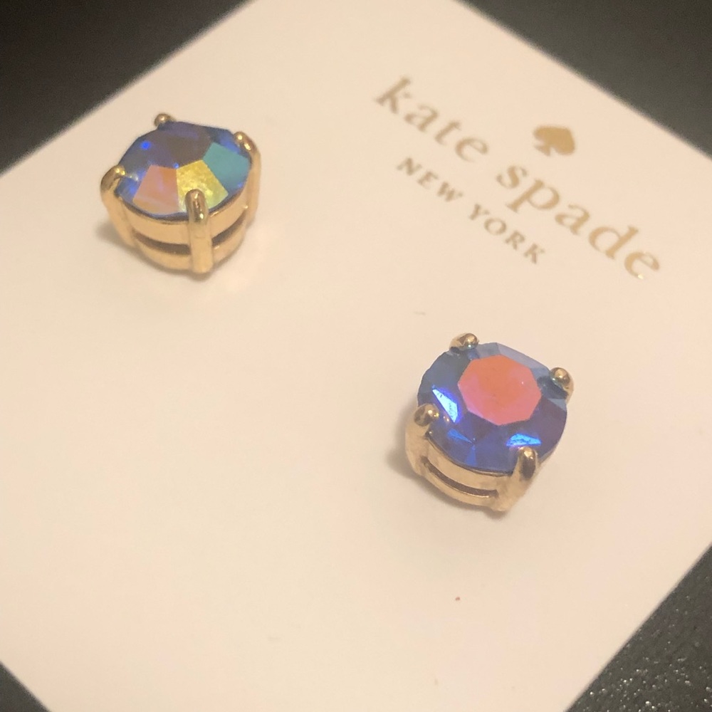 Kate Spade Stud Earrings Blue/Purple Diamond